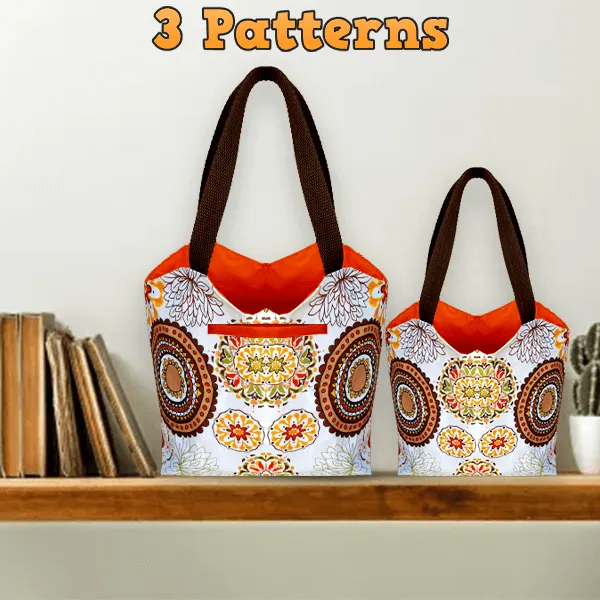 Pocket Tote Bag PDF Download Pattern (3 sizes included)