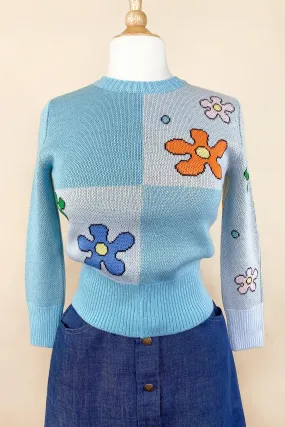 Power of Flower Sweater in Blue