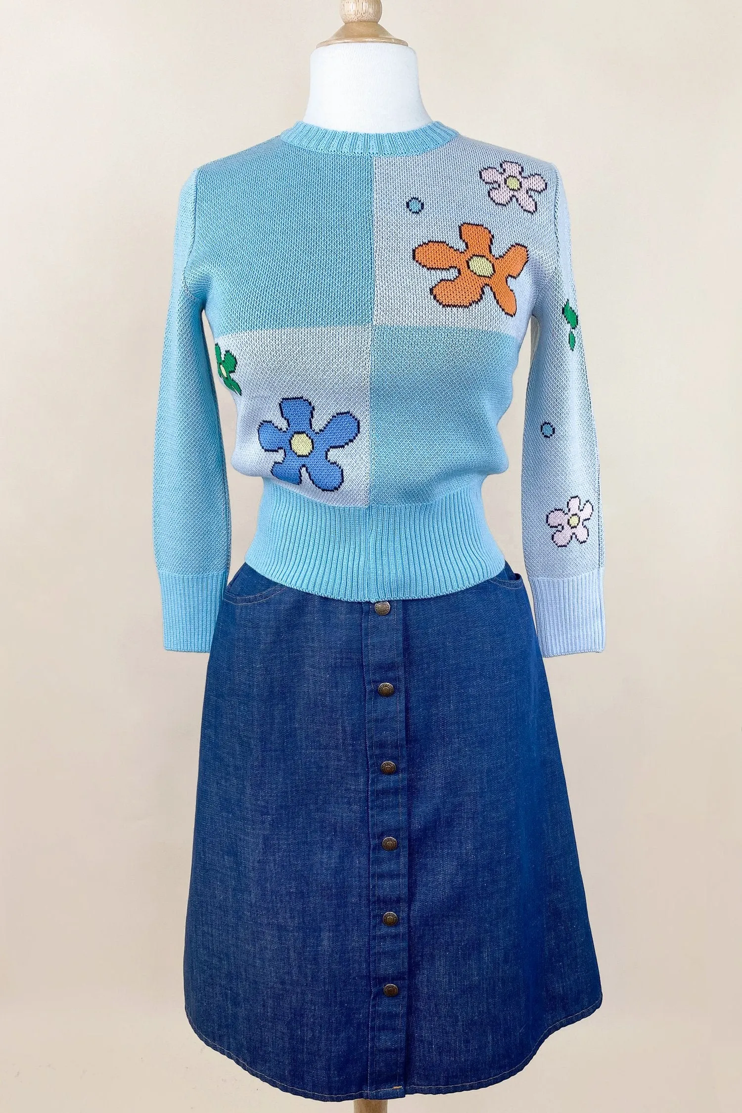 Power of Flower Sweater in Blue