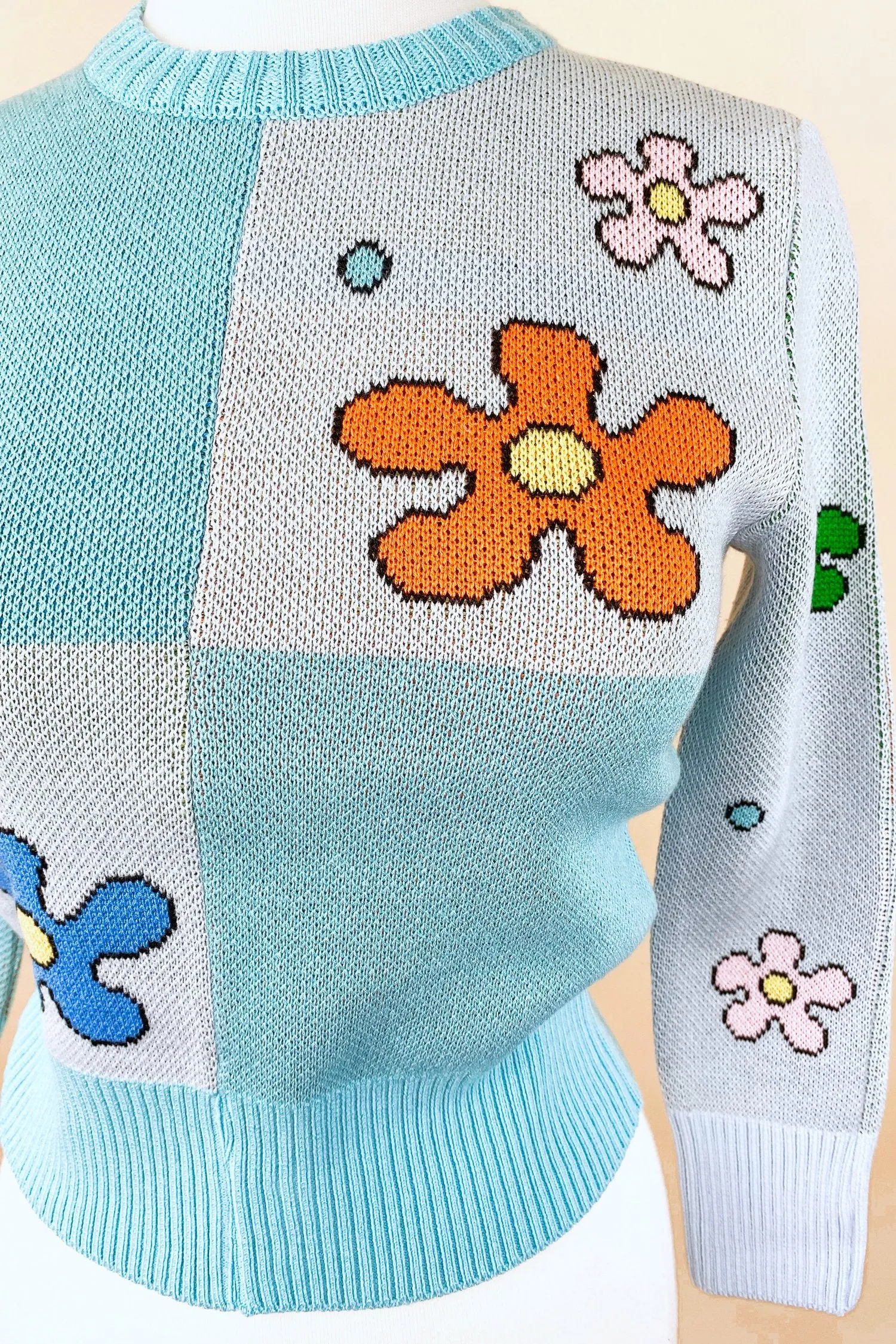 Power of Flower Sweater in Blue