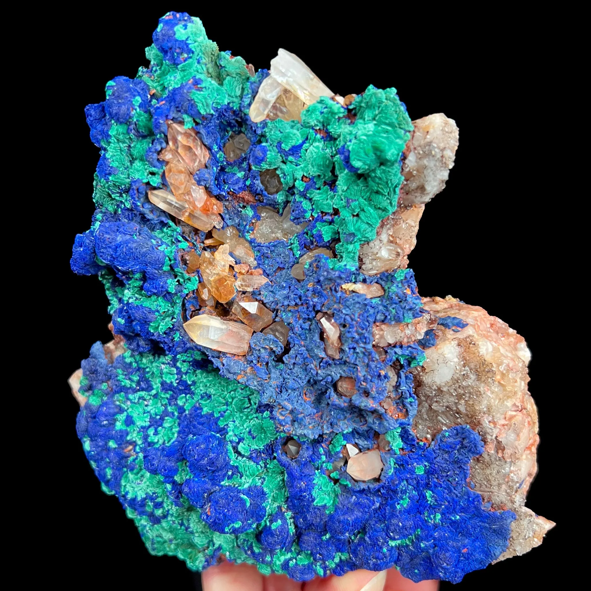 Rare Azurite with Malachite and Quartz