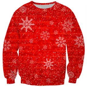 Red Snowflake Holiday Sweatshirt