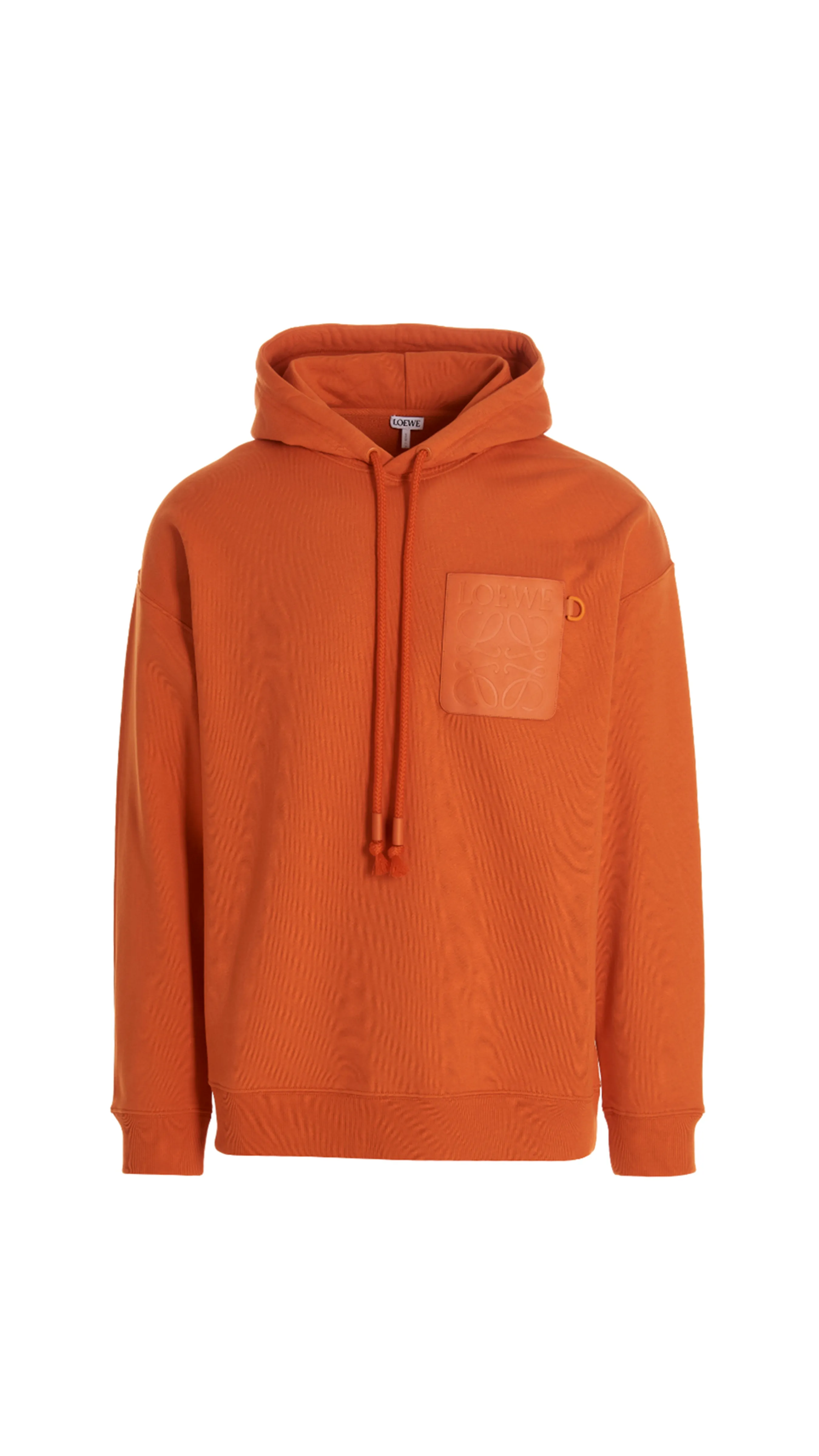 Relaxed Fit Hoodie in Cotton - Orange