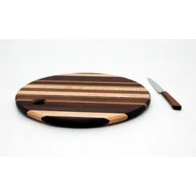 Round Cutting Board with Stripes in Maple - Size 12