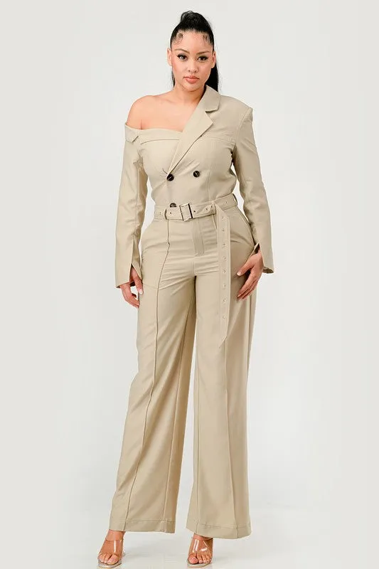 Savannah Elegance Trench Jumpsuit