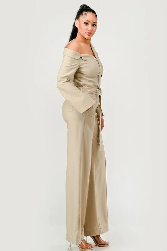 Savannah Elegance Trench Jumpsuit