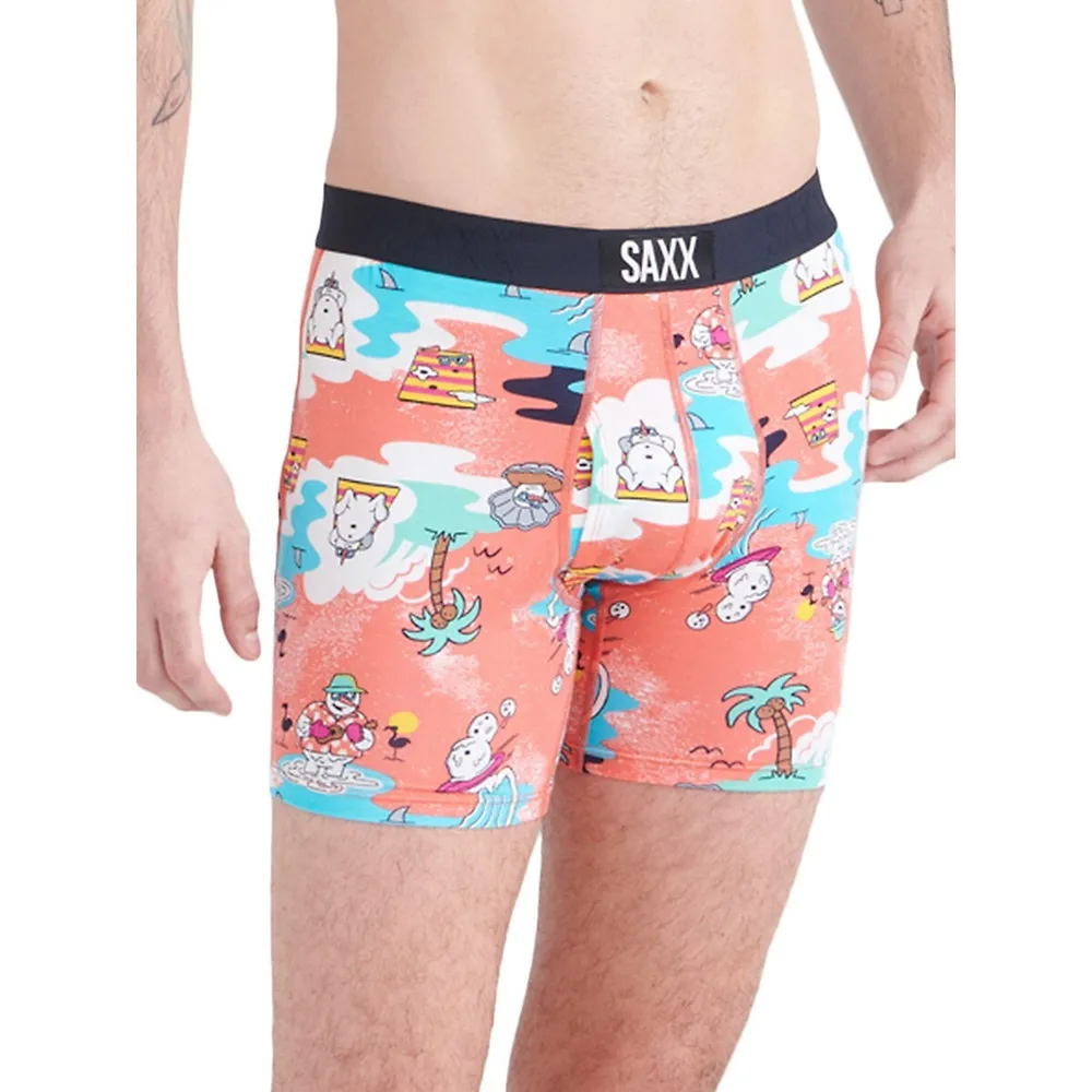 SAXX Underwear Ultra Super Soft Snow Days-Print Relaxed-Fit Boxer Briefs