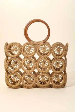 SHAWNA TAN Boho Multi Circle Summber Beach Bag