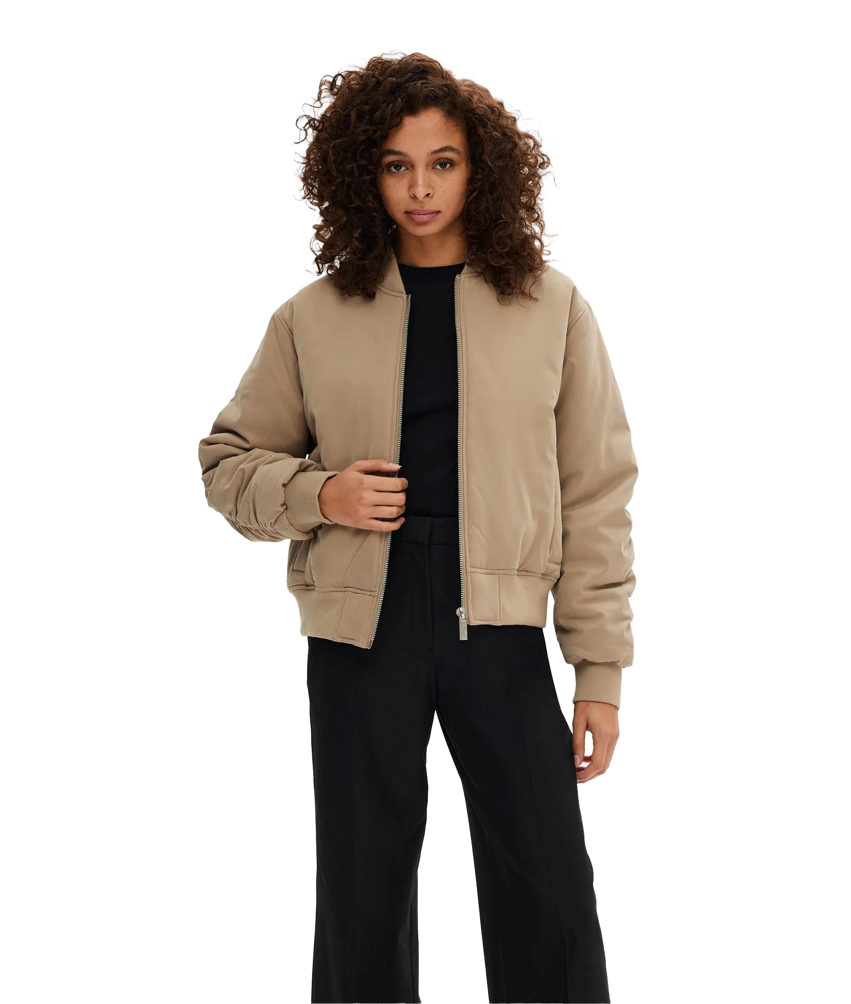 Slfnetra Bomber Jacket - Beige