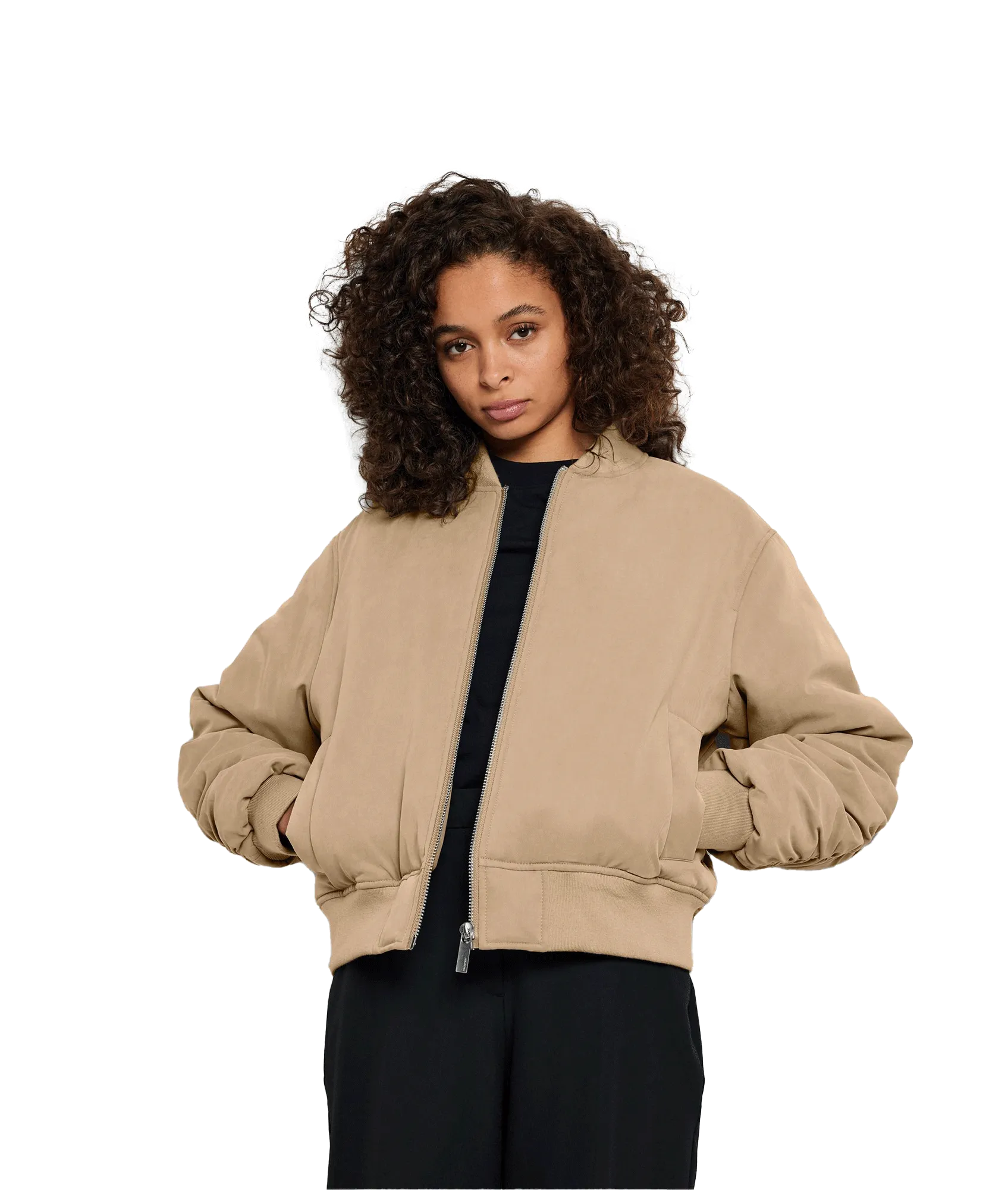 Slfnetra Bomber Jacket - Beige