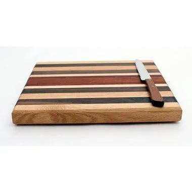 Small Cutting Board with Stripes in Oak - Size 9x10