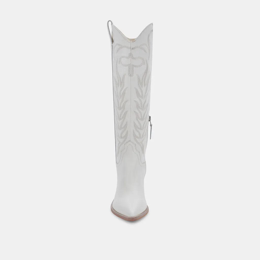 SOLEI Boots White Leather | White Leather Cowboy Boots– Dolce Vita 4391054049346