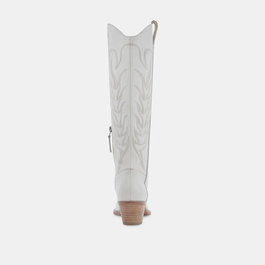 SOLEI Boots White Leather | White Leather Cowboy Boots– Dolce Vita 4391054049346