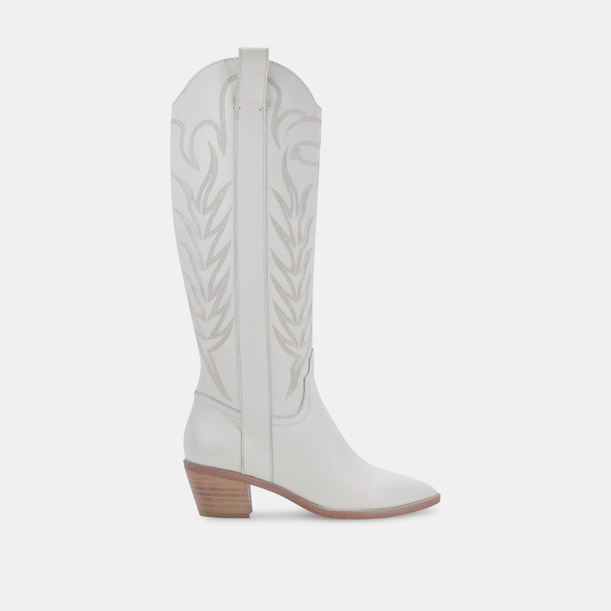 SOLEI WIDE BOOTS WHITE LEATHER