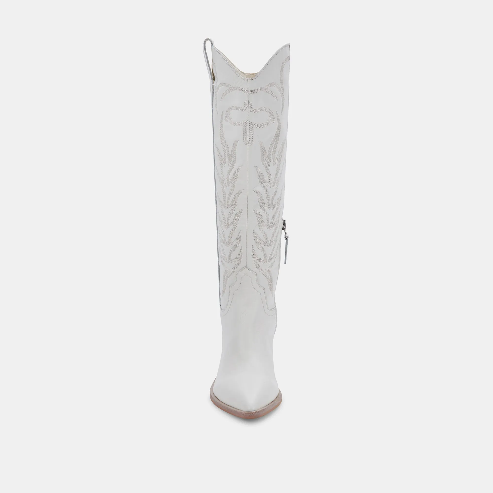 SOLEI WIDE BOOTS WHITE LEATHER