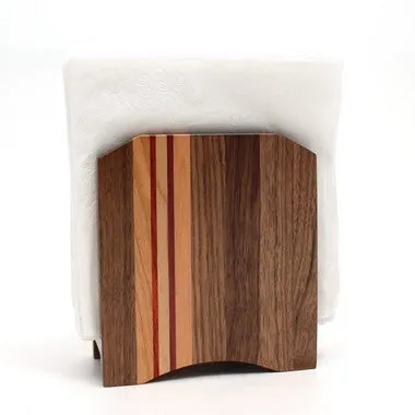 Striped Napkin Holder in Walnut