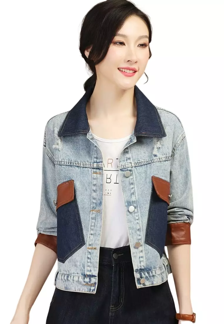 Stylish Patchwork Denim Jacket