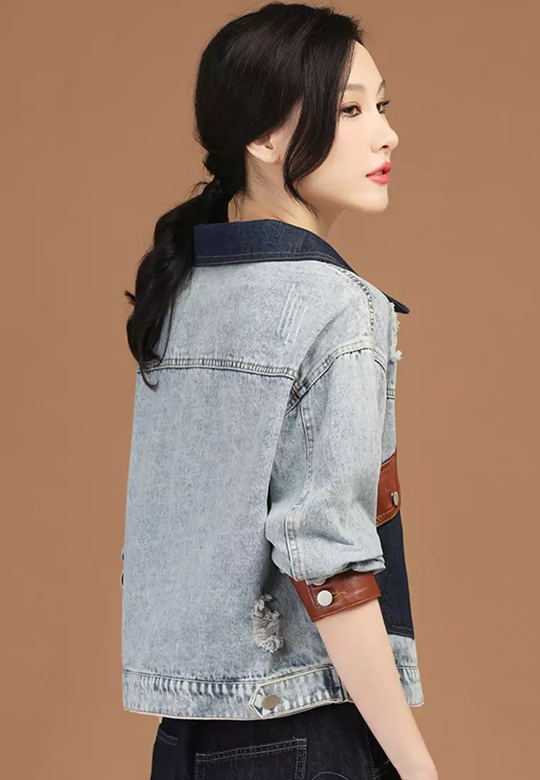 Stylish Patchwork Denim Jacket