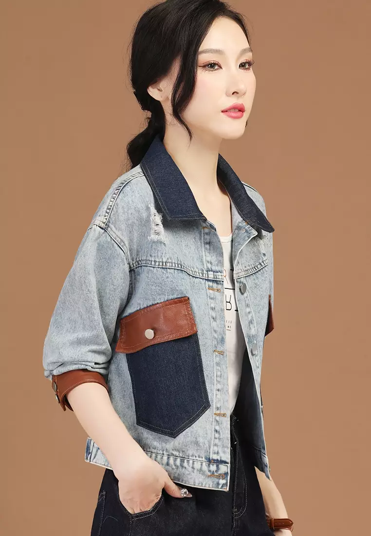 Stylish Patchwork Denim Jacket