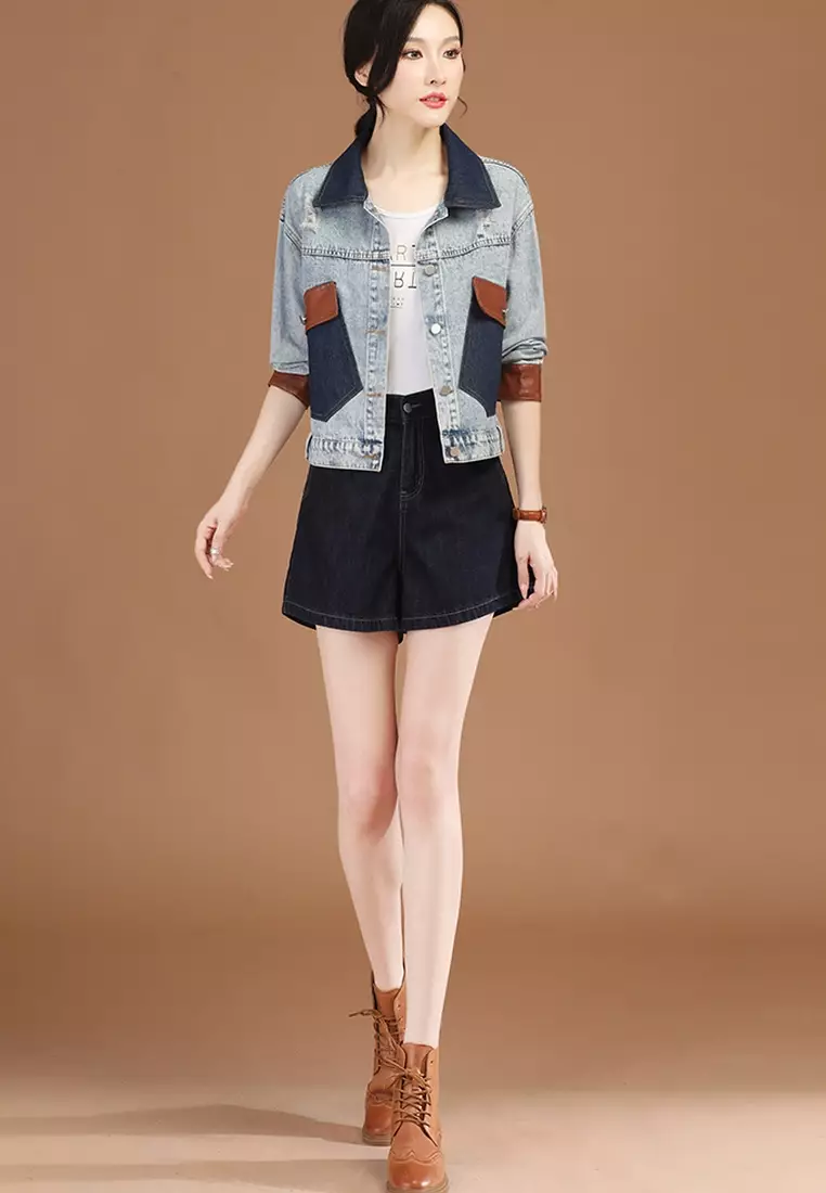 Stylish Patchwork Denim Jacket