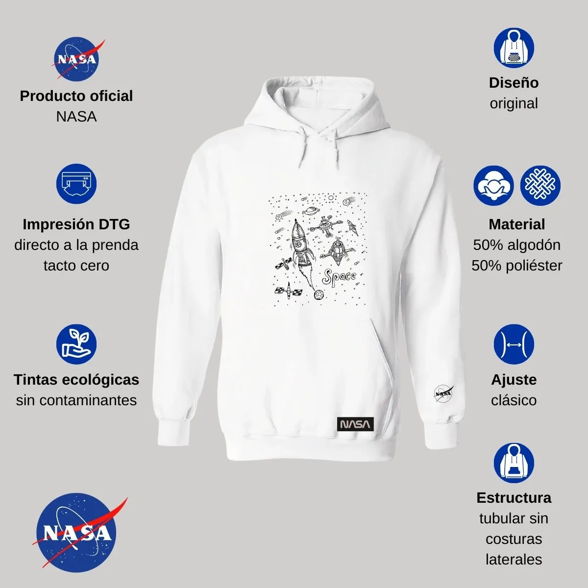 Sudadera para Hombre Hoodie Nasa Space