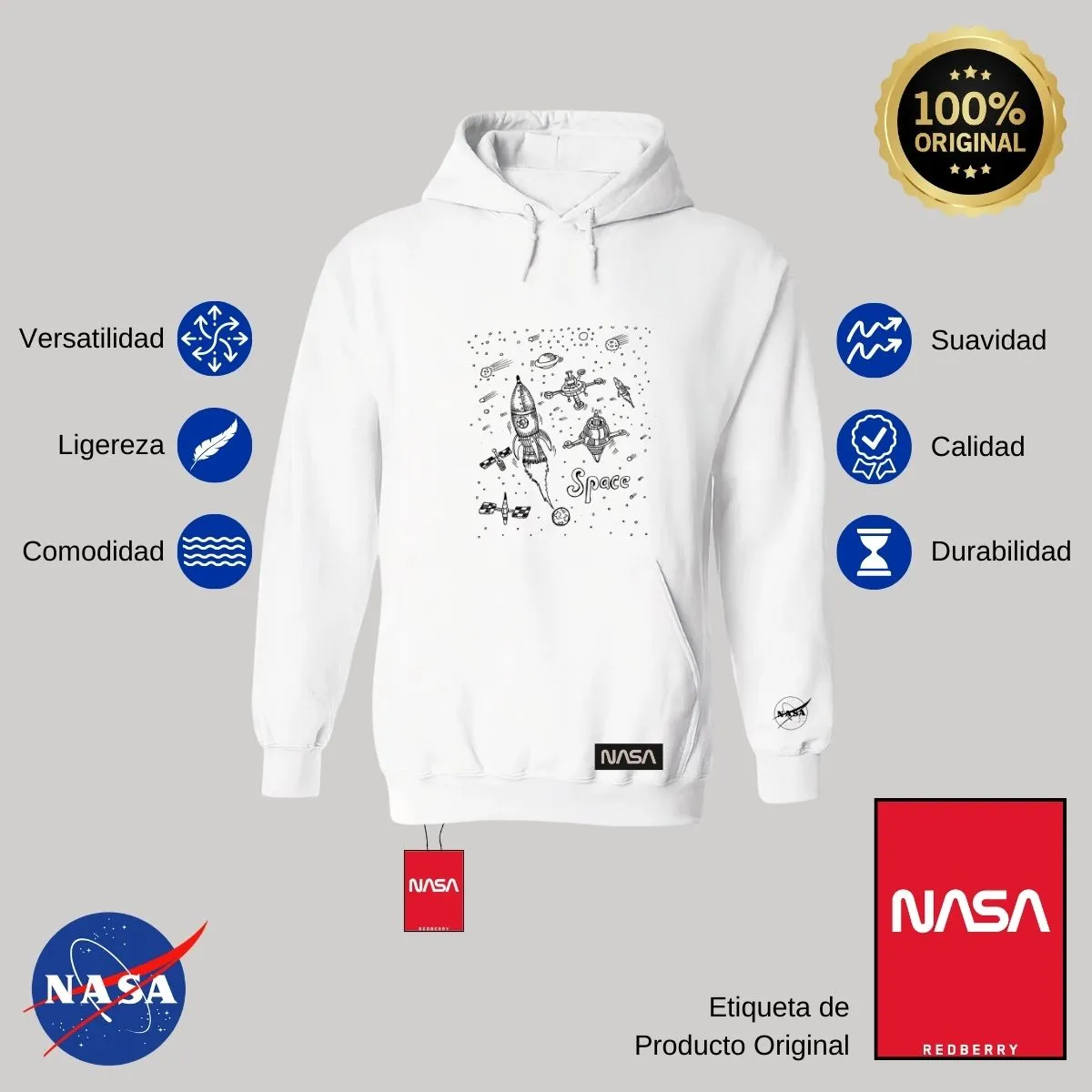 Sudadera para Hombre Hoodie Nasa Space