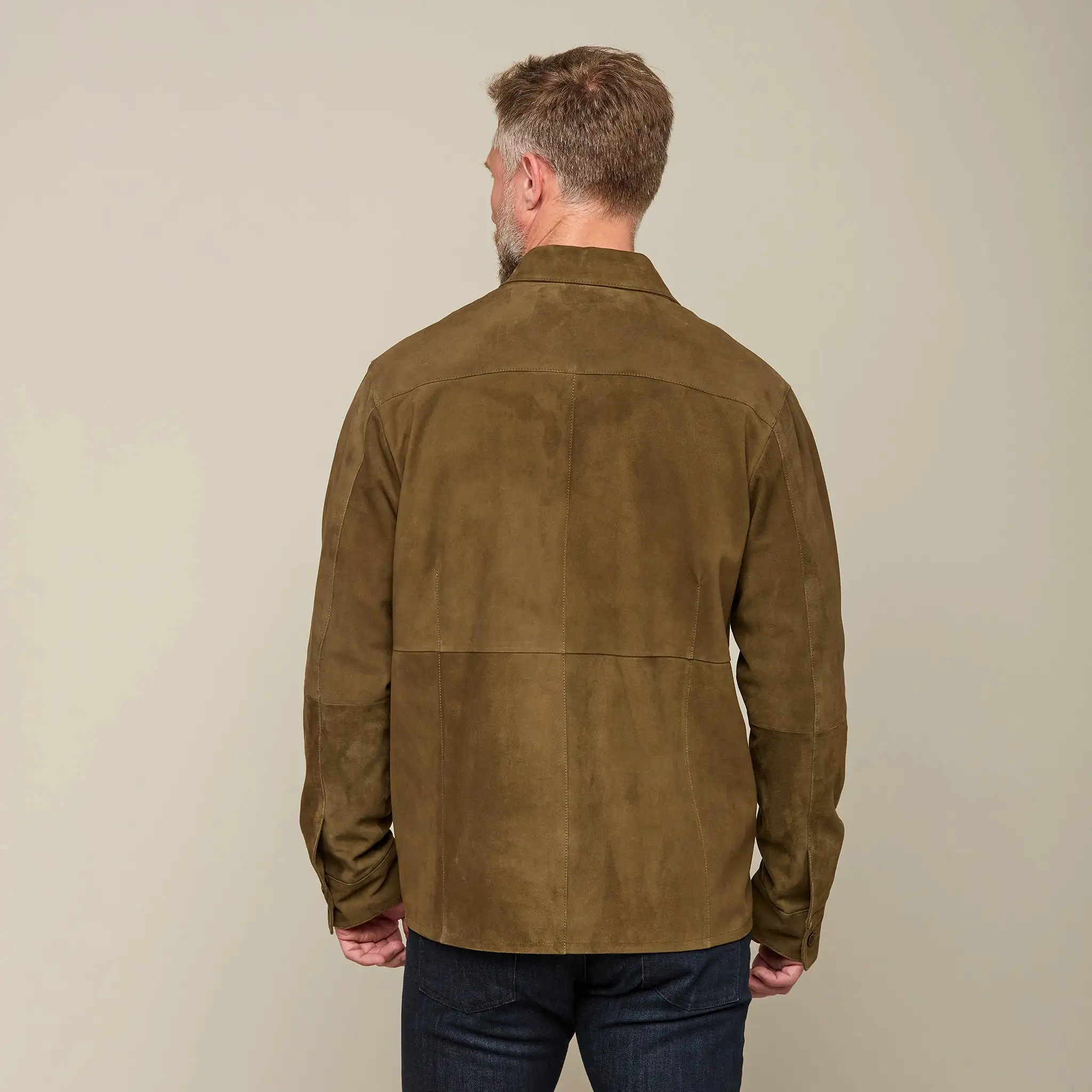 Suede Shacket :: Olive