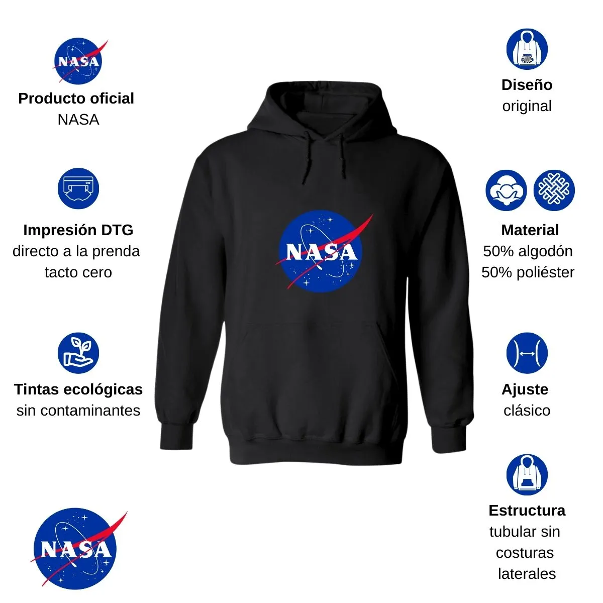 Sweater Suéter Mujer Hoodie Nasa Logo