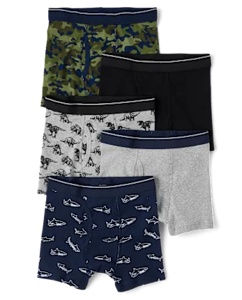 The Children's Place Boys Dino Boxer Brief Underwear 5-Pack