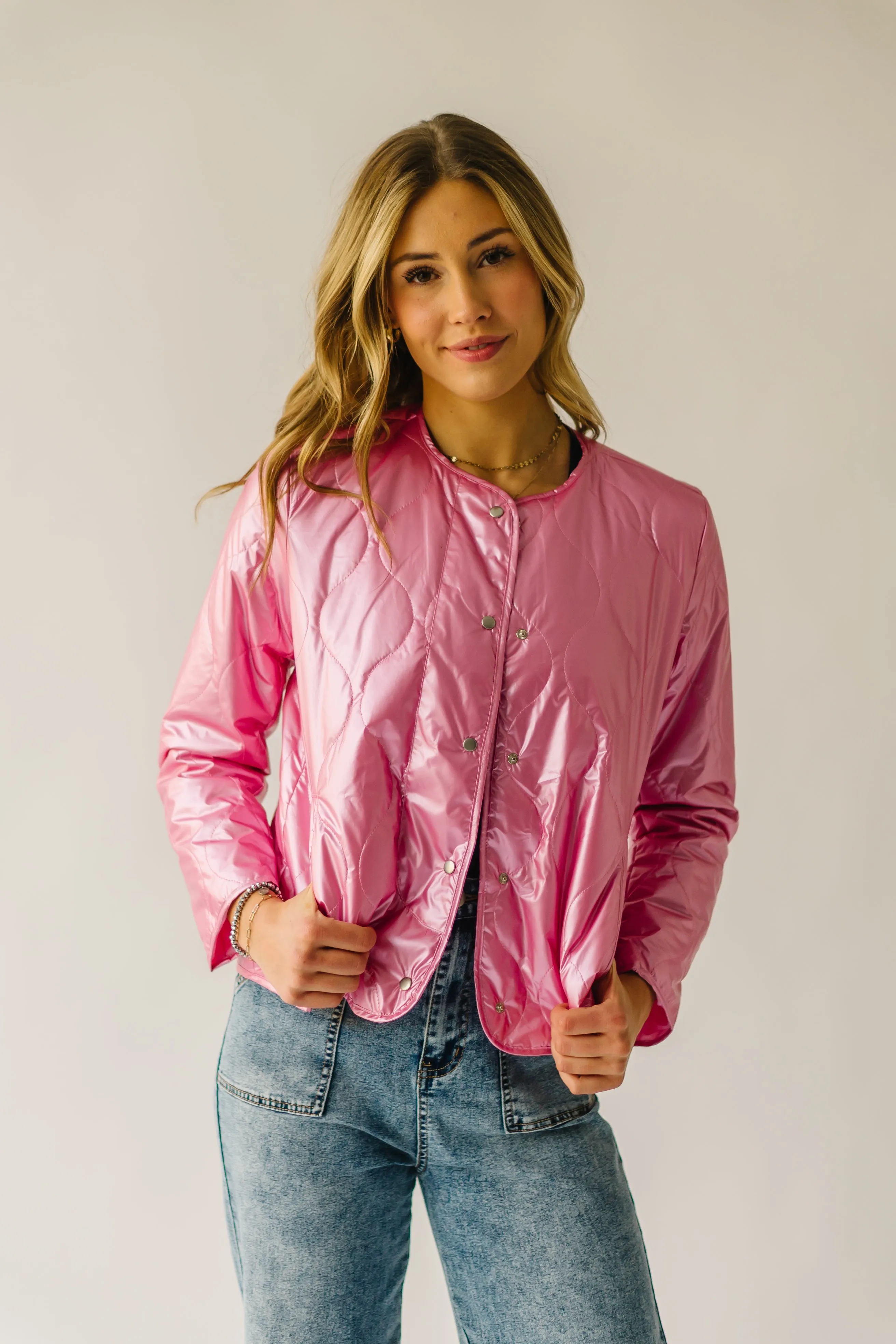 The Jardine Metallic Jacket in Pink