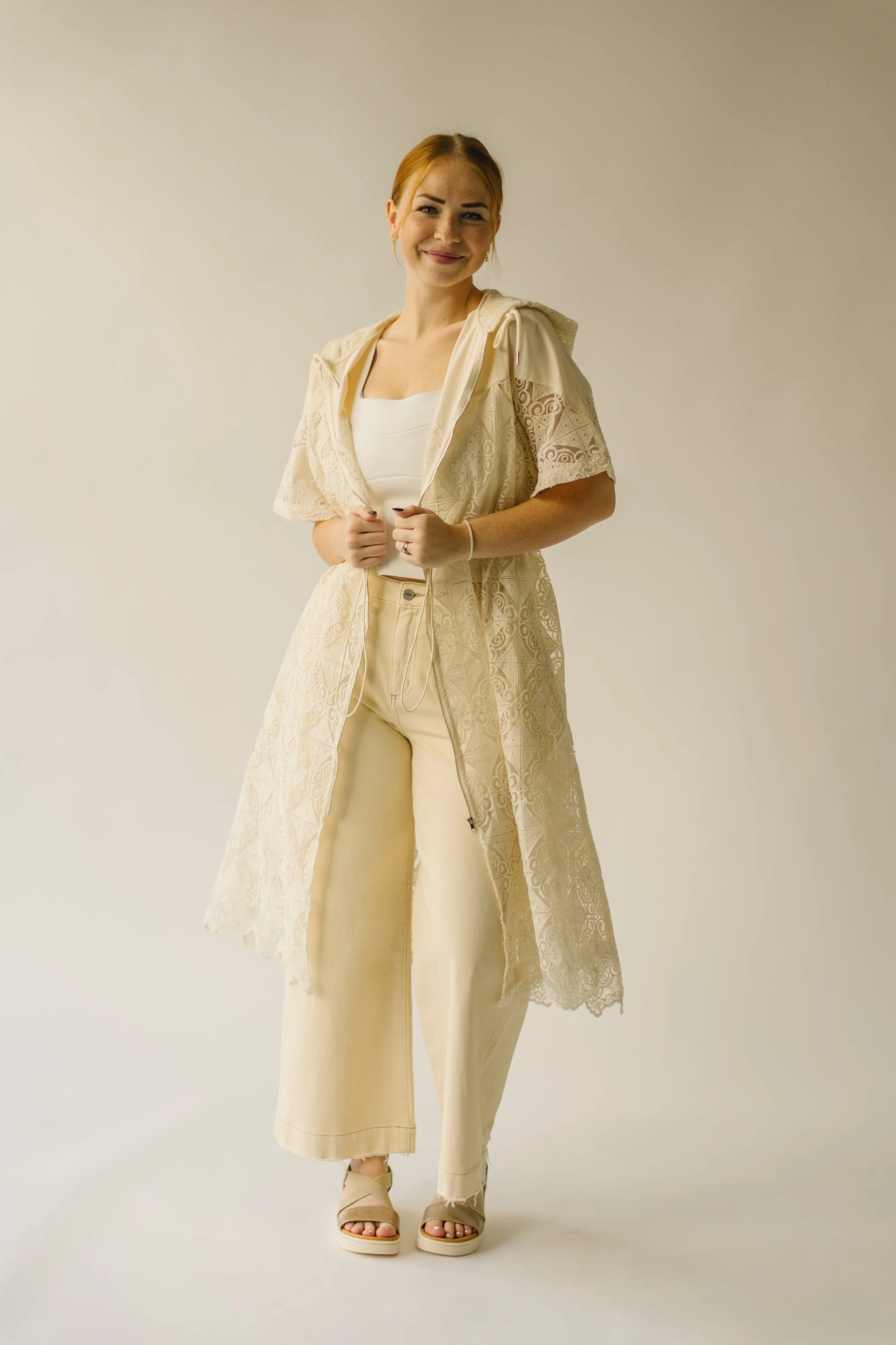 The Studard Organza Lace Jacket in Cream