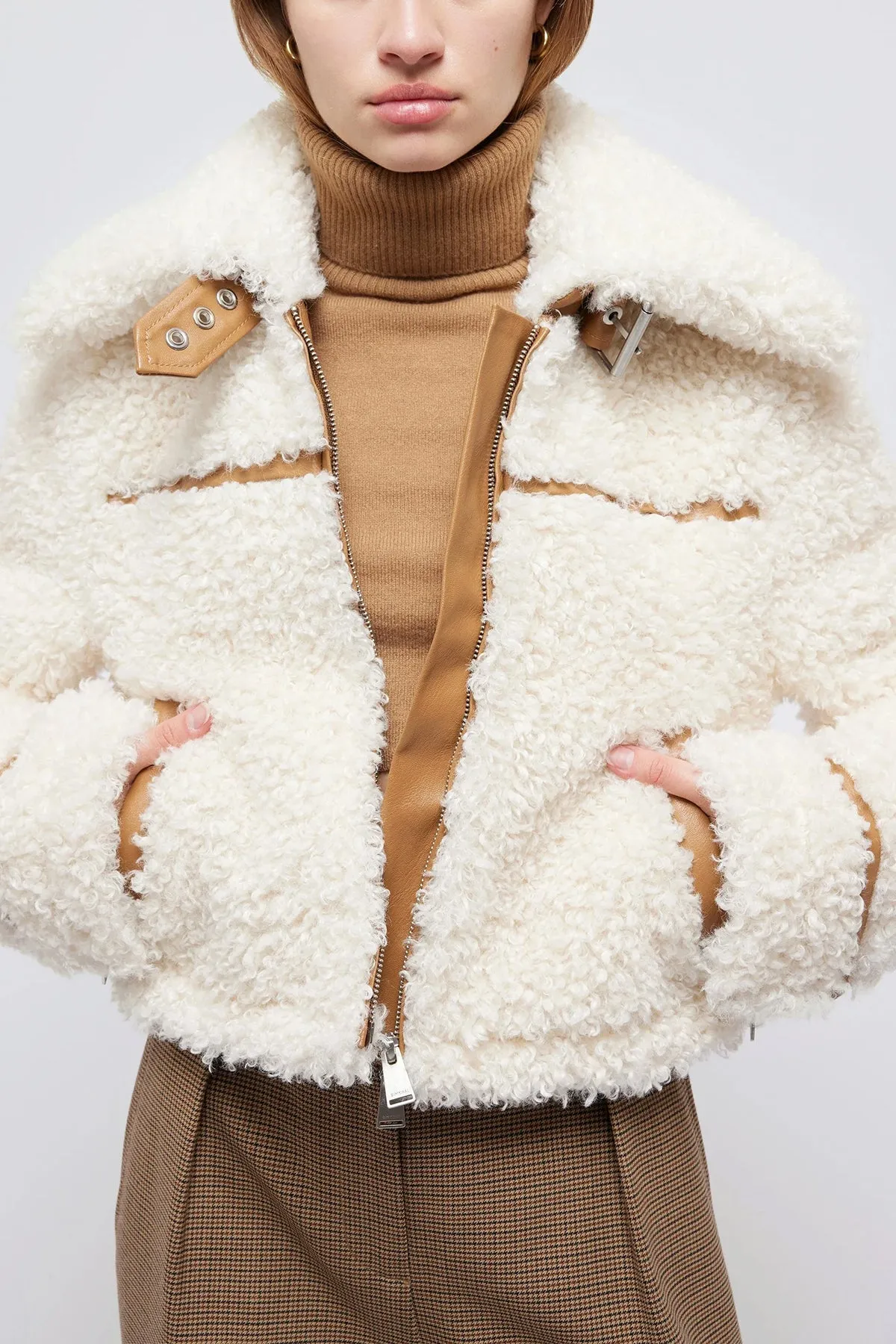 Triana Sherpa Jacket in Cream