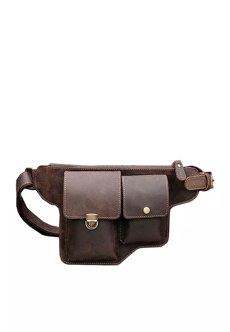 Twenty Eight Shoes VANSA  Crazy Horse Leather Crossbody Belt Bag VBM-Bb2068.S