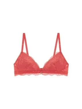 UNDERWEAR Overseas Station Season Big Chance 8 18 Women s Flower Lace Padded Triangle Bra Light Red 271565