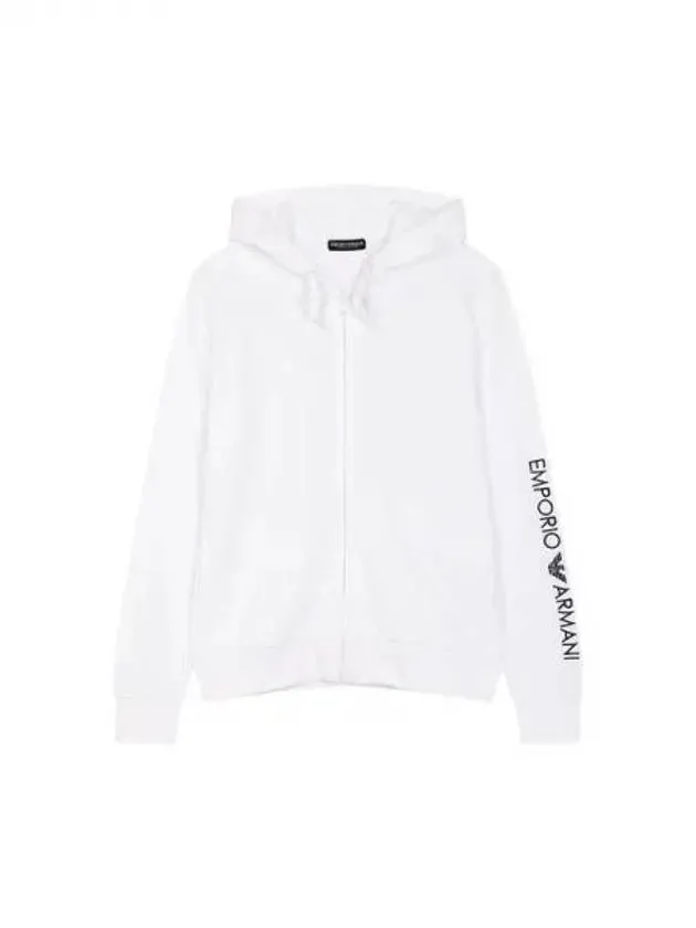 UNDERWEAR Women s Embroidered Logo Lounge Hooded Zip up White 270432