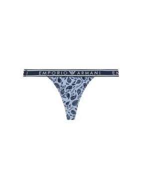 UNDERWEAR Women s Line Logo Banding Patterned Thong Blue 271060