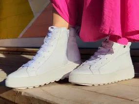 White Leather high top sneaker