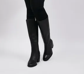 Womens Office Kabana Knee Boots Black Leather