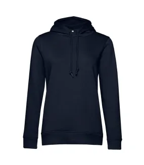 Womens/ladies organic hoodie navy blue B&C