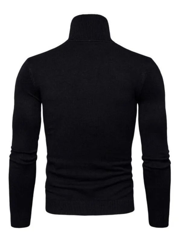 Wool Thick Knitted Turtleneck Men Sweater