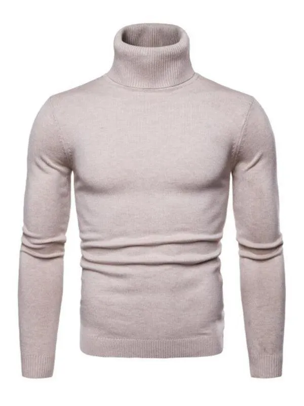 Wool Thick Knitted Turtleneck Men Sweater