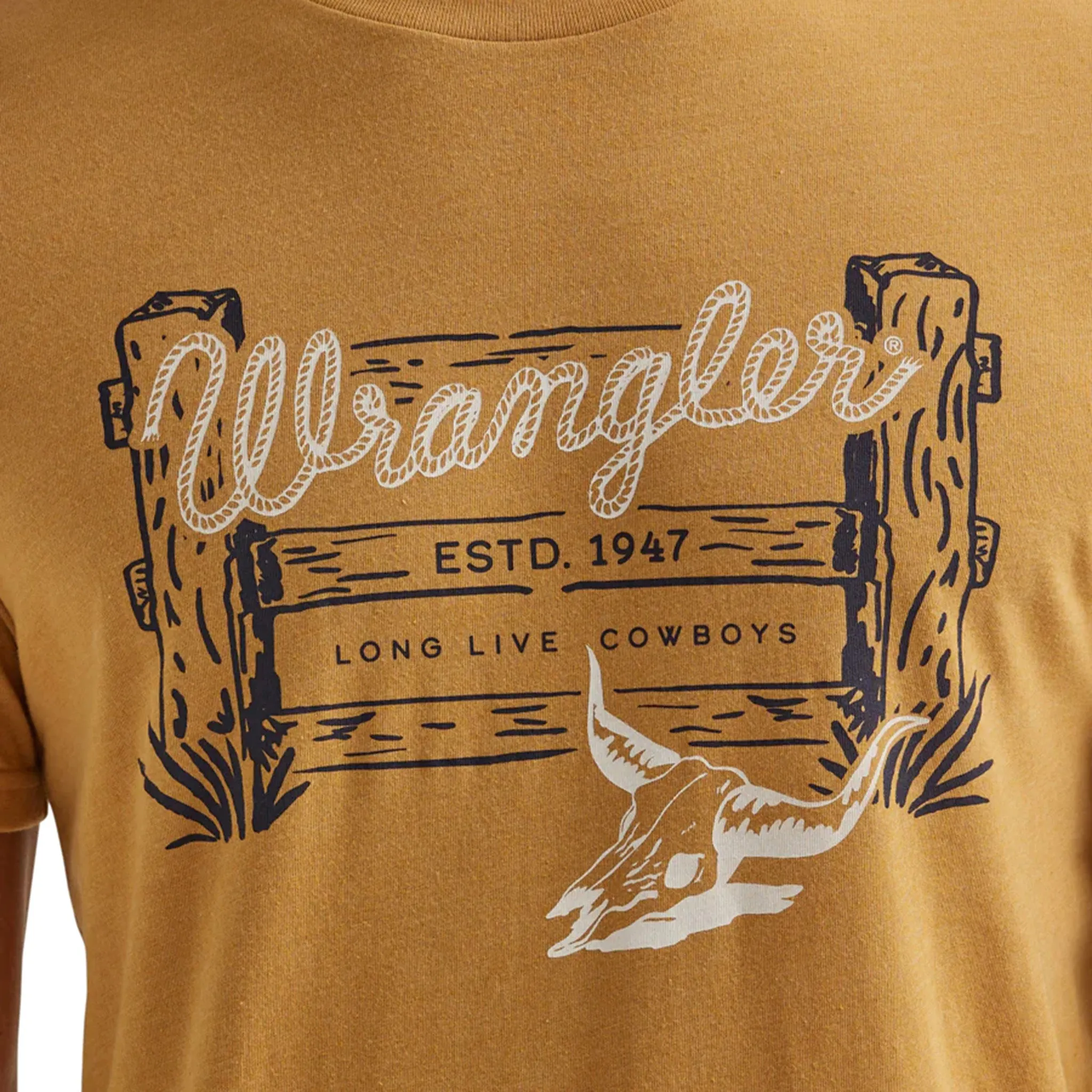 Wrangler Men's Yellow Long Live Cowboys Ranch Tee