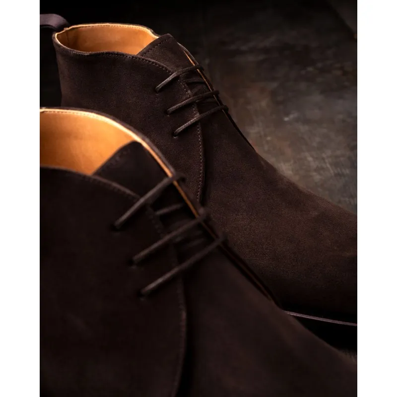 Yanko Chukka boot dark brown suede